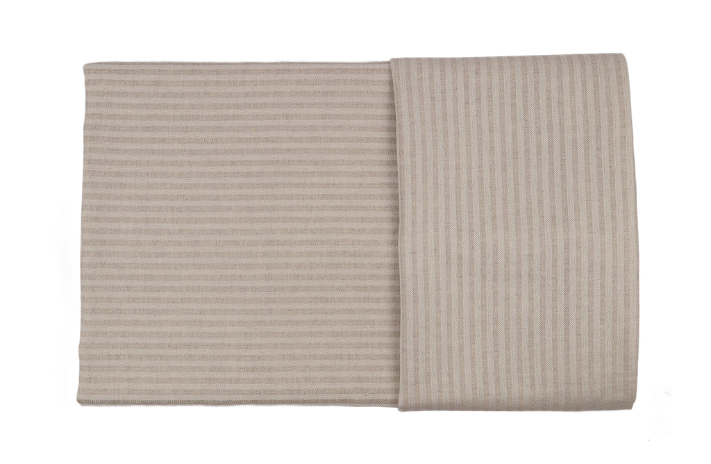 Fischgrat Streif Halbleinen Bettwäsche-Set