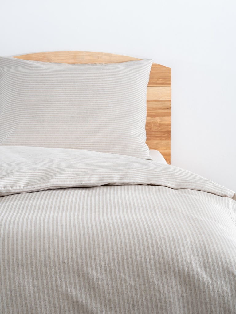 Fischgrat Streif Halbleinen Bettwäsche-Set
