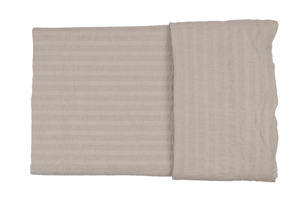 Seersucker Breitstreif Halbleinen Bettwäsche-Set